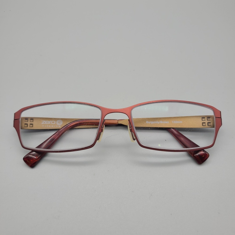 ZERO G TITANIUM "Yonkers" Japan Burgundy Brown 52-17-130 Eyeglasses Frames